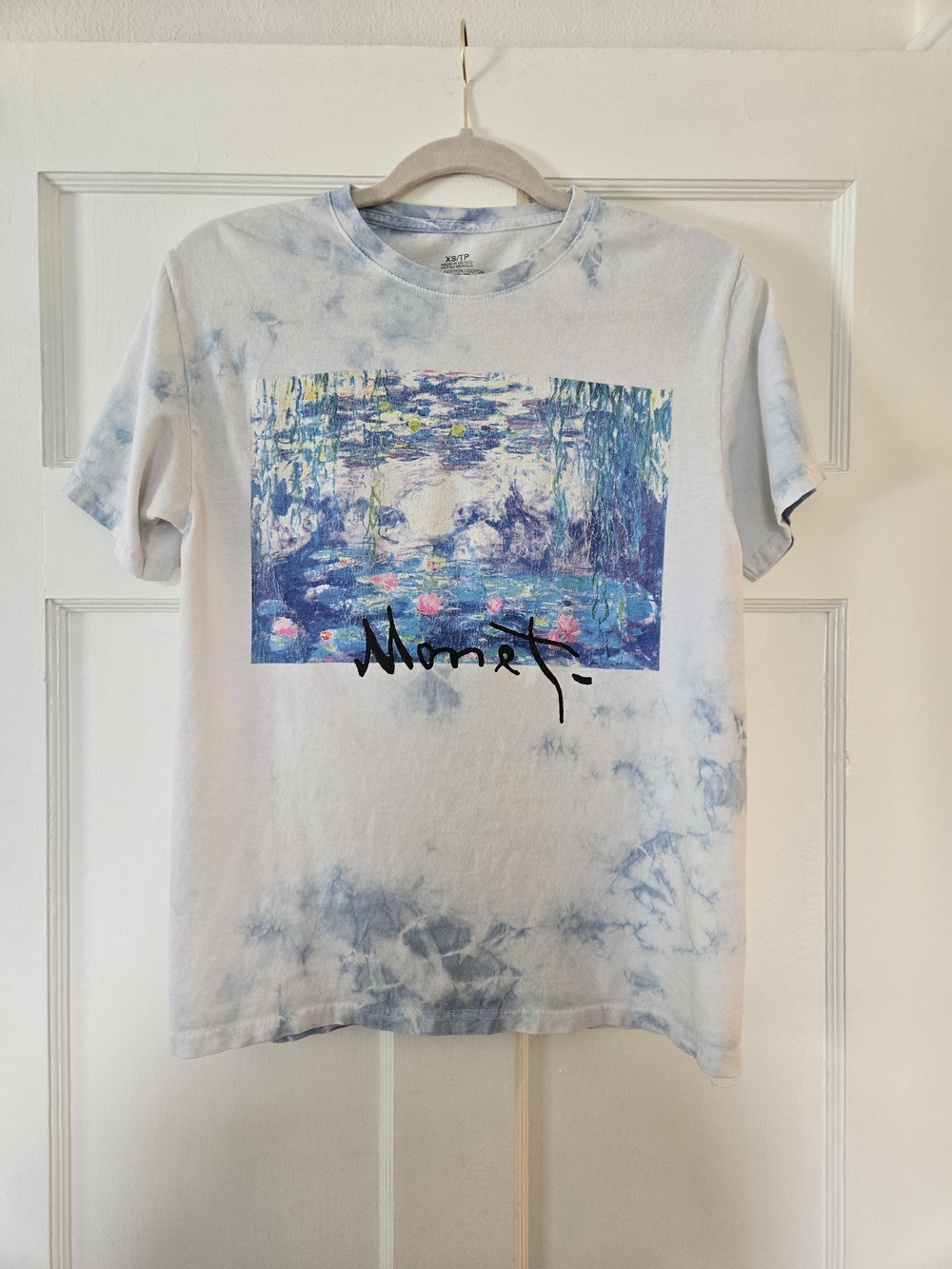 Monet Graphic Tie-Dye Tee in Light Blue